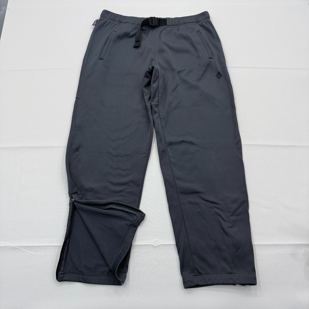 Adidas Y2K ClimaWarm‎ Track Pants Mens Large Gray Fleece Lined Belted Ankle Zip